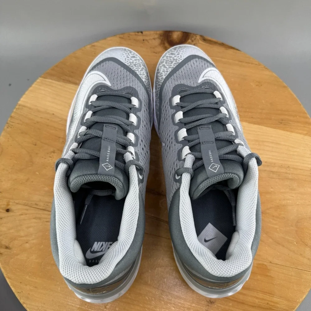 Nike Alpha Hurrache Elite 4 MCS Low Mens Size 11‎ Baseball Cleats Gray White NEW